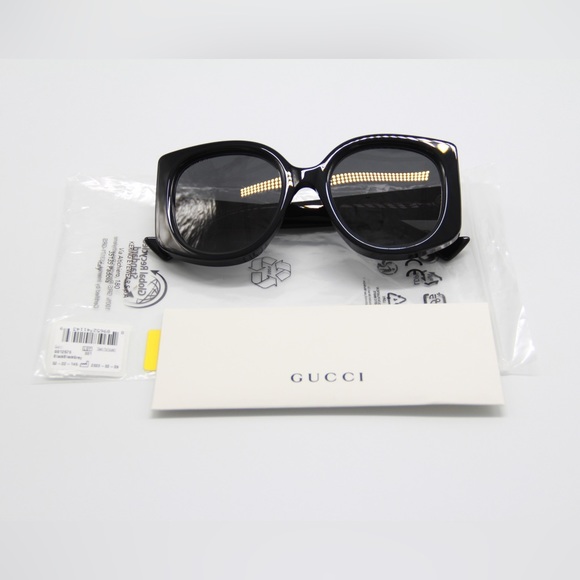 NEW GUCCI GG1257S 001 BLACK OVERSIZED SUNGLASSES GUCCI GG 1257S 001 - Picture 13 of 14